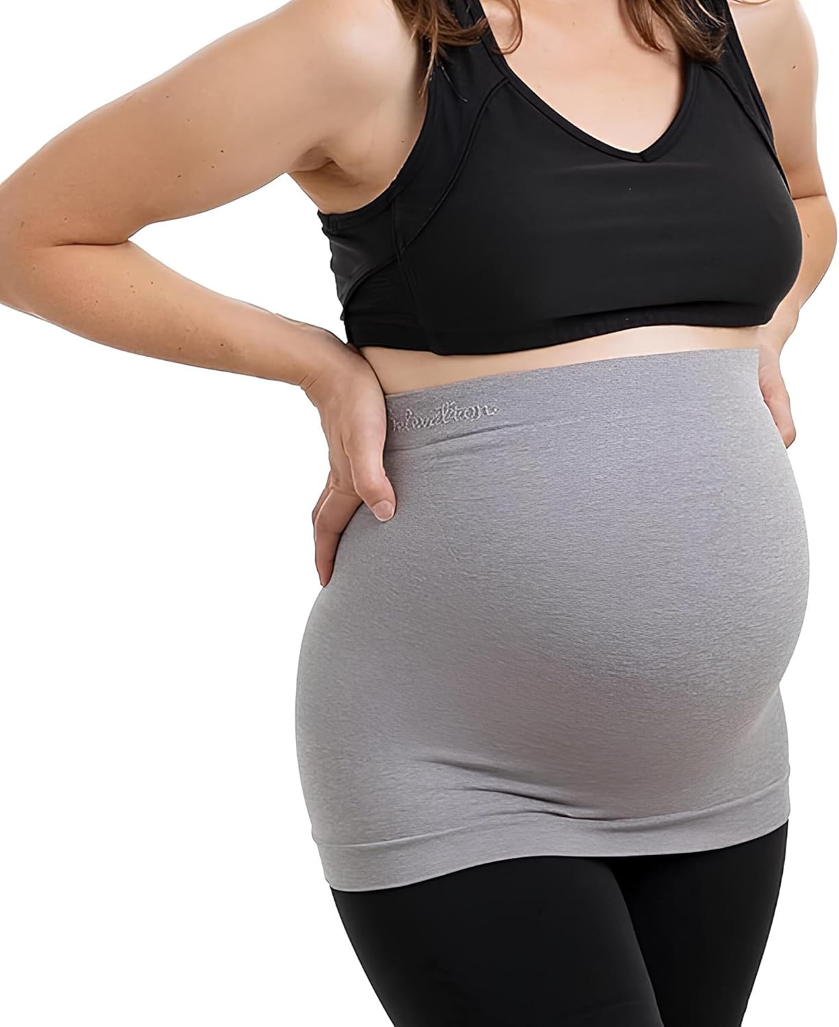 Maternity Belly Band - 4-Way Stretch Post Partum Belly Band For Lumbar & Back Support - Pregnancy Gifts for Moms