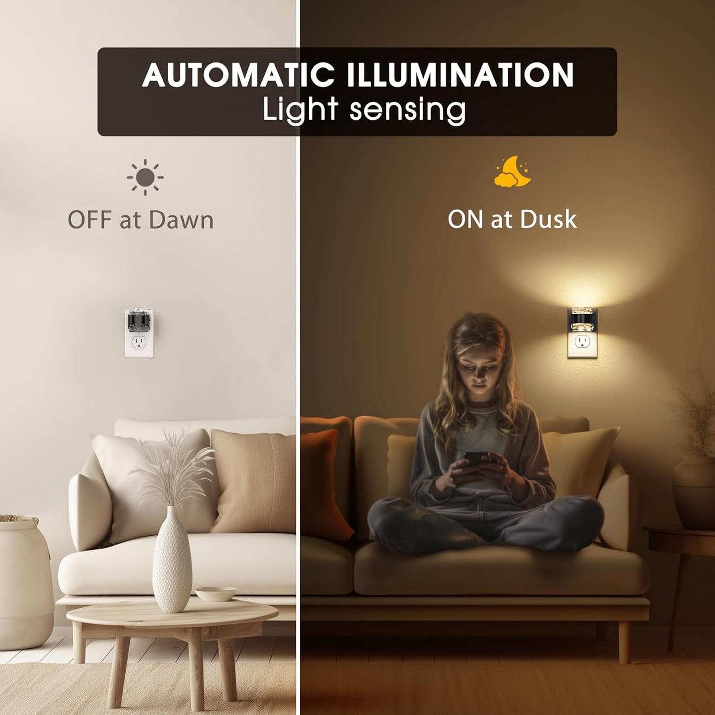 Briignite LED Night Light Plug into Wall[2 Pack] Dimmable Night Light with Bubble Design 3000K/4000K/5000K & 3 Brightness Levels for Baby Nursery, Hallway, Bathroom, Kids Room, 3CCT