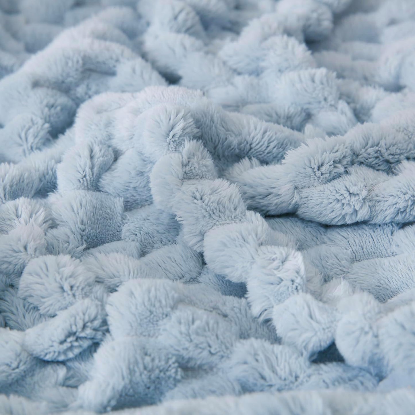 HOMRITAR 4 Pcs Baby Blanket for Unisex 3D Flannel Fleece Fluffy Blankets for Baby Soft Plush Breathable Bed Blanket for All Season Toddler Infant or Newborn 30 x 40 Inch (2 Pcs Blue, 2 Pcs Cream)