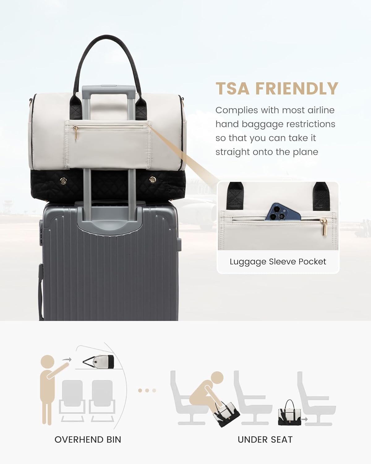 LOVEVOOK Travel Bag,Weekender Bag for Women Travel Duffle Bag with Shoe Compartment,Carry on Overnight Bag with Wet Pocket,Gym Yoga Duffel Bag,Hospital Bags for Labor and Delivery,3 Pcs Set