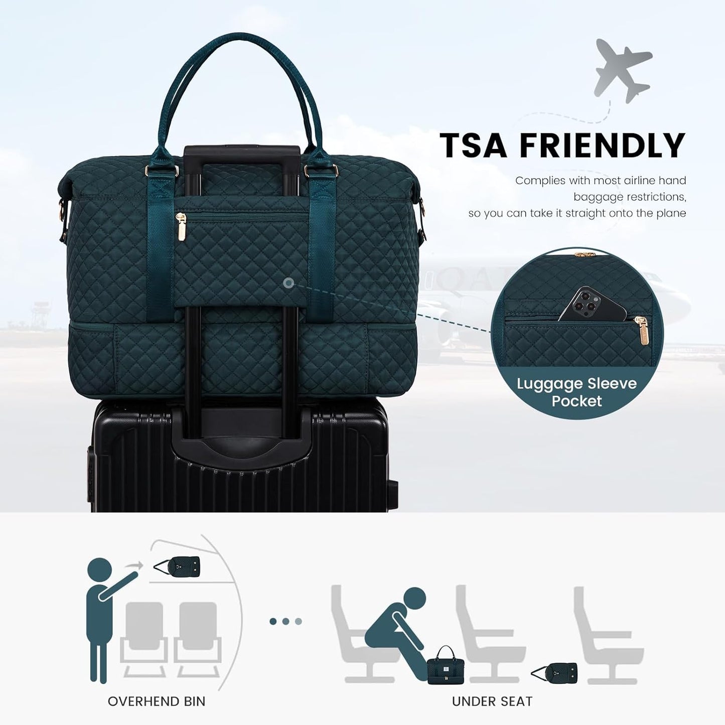 LOVEVOOK Travel Duffle Bag,Weekender Bags for Women with Shoe Compartment，Carry on Overnight Bag with Toiletry Bag,Gym Duffel Bag with Wet Pocket, Hospital Bags for Labor and Delivery