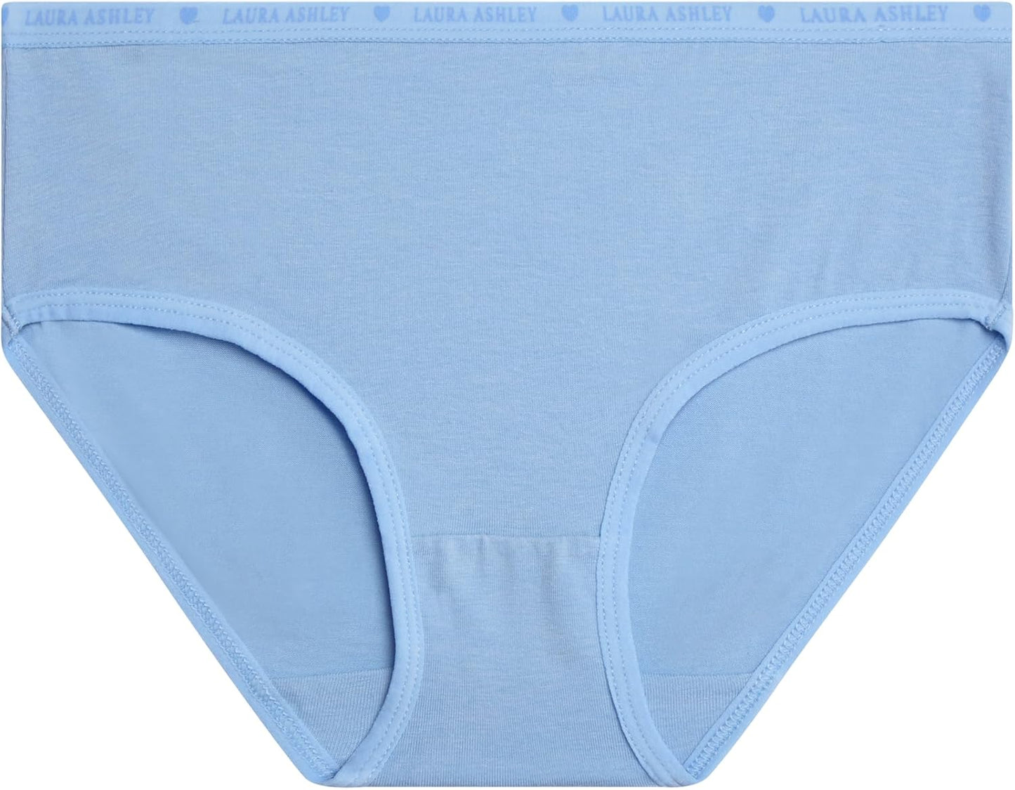 Laura Ashley Girls Underwear - 5 Pack Soft Stretch Breathable Panties for Girls - Lightweight Cotton Panties (Size: 4-12)