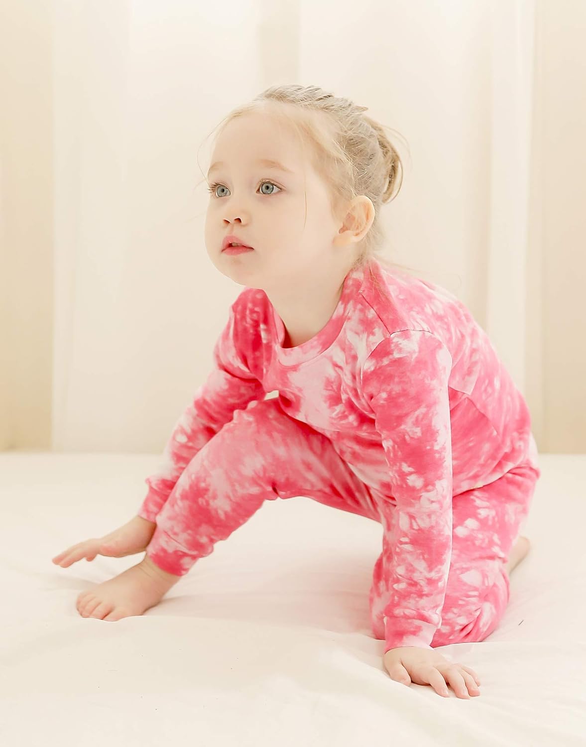 VAENAIT BABY 12M-12Y Toddler Kids Boys Girls 100% Cotton Marbling Tiedye Sung Fit Sleepwear Pajamas 2pcs Pjs Set