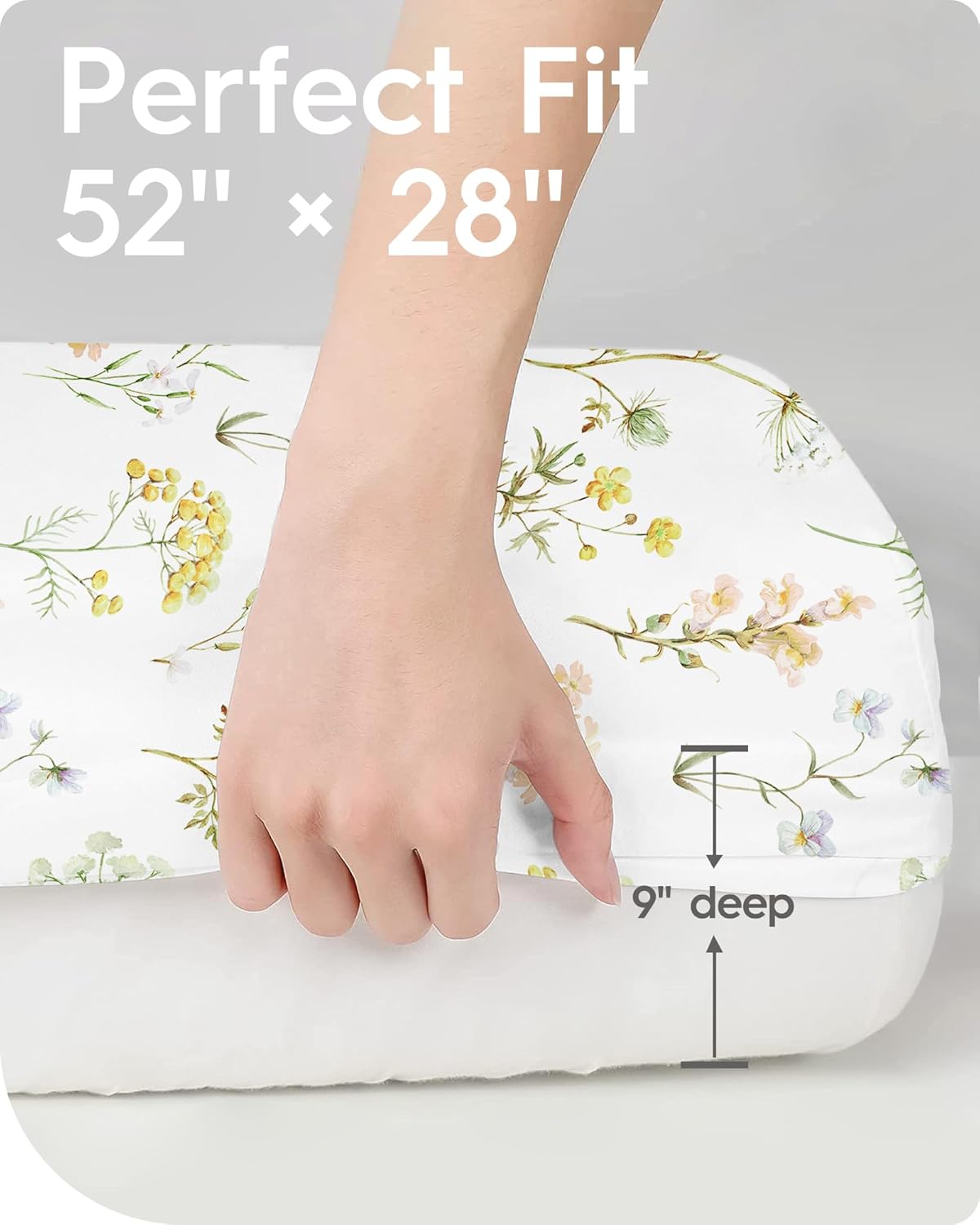 Crib Sheets for Boy Girl, Premium Soft Butterfly Crib Mattress Fitted Sheet, Ultra Breathable Baby Sheets, Super Stretchy Baby Bed Sheets 28''x52''x9'' Extra Deep Pocket, 2 Pack