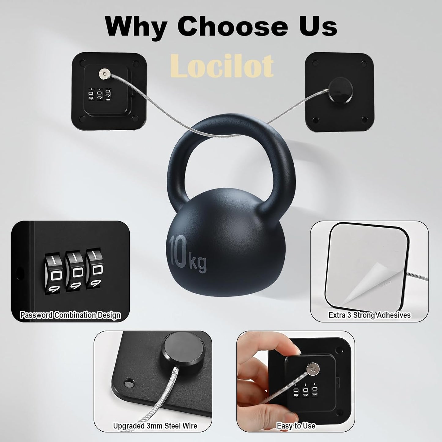 3 Pack Fridge Lock for Kids, Traceless Refrigerator Lock for Adults, Child Proof Cabinet Locks Baby Proofing, Drawer Freezer Locks for Fridge Refrigerator (Black)