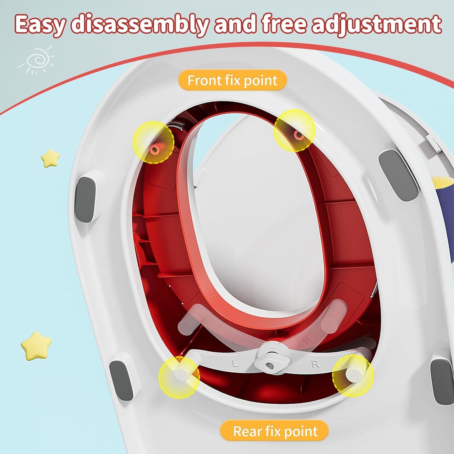 Potty Training Toilet Seat with Kids Step Stool Anti-Slip Toddler Potty Seat with Soft Cushion, Baby Potty Training Set Toddlers Toilet Seat for Boys and Girls (DarkBlue)