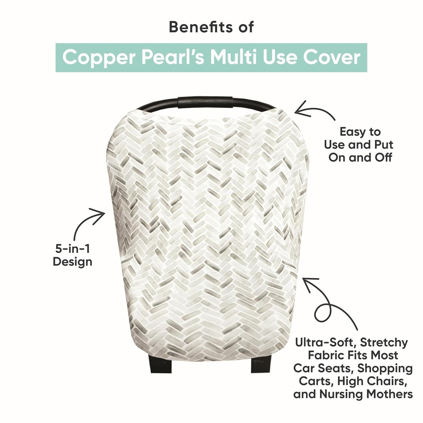 Stella Multi-Use Cover: Car Seat, Nursing & Stroller Cover - Sun Protection, All-Season, Stretchy Fabric, Easy Access