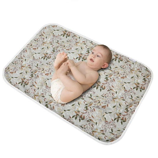 Baby Diaper Changing Pad, 21 5/8" x 31.5" Waterproof Changing Pad Liners - Reusable Soft and Absorbent Portable Changing Mat(Leaf1PCS)