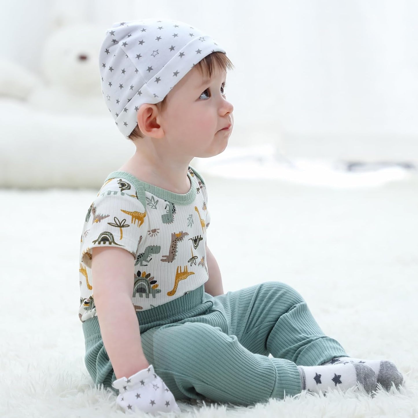 Baby Hats Mittens and Socks Set Cotton Newborn Hat Beanie Soft Infant Girls Boys Caps Gloves 0-6 month