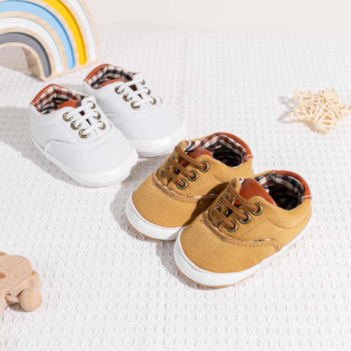 Morbido Infant Baby Boys Girls Canvas Sneaker Toddler Slip On Anti Skid Newborn First Walkers Candy Shoes for 0-18 Months