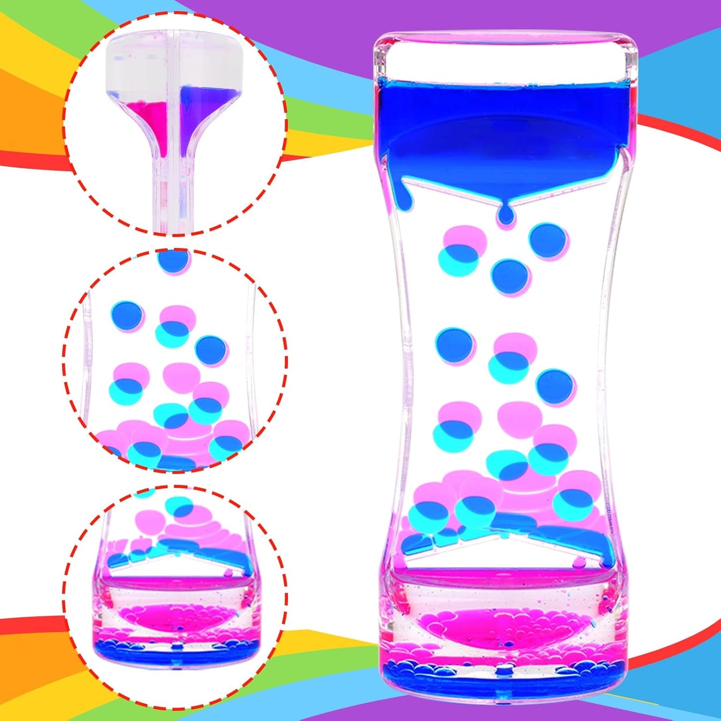 Liquid Motion Bubbler Sensory Toys - 6 Pack Liquid Timer Sensory Toys for Autistic Children, Liquid Motion Toys Or Motion Bubbler Sensory Timer for Playful Learning and Sensory Exploration