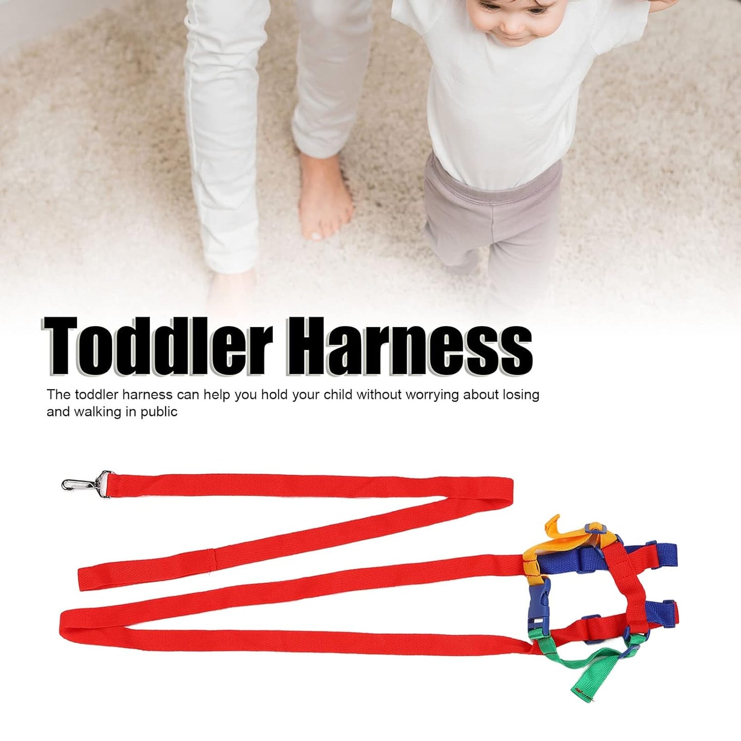 Toddler Harness, Anti Losting Breathable Regulable Shoulder Straps Polyester Kid Leash Outdoor Anti Lost Tether Rope Reins for Toddlers Babies Kids Child