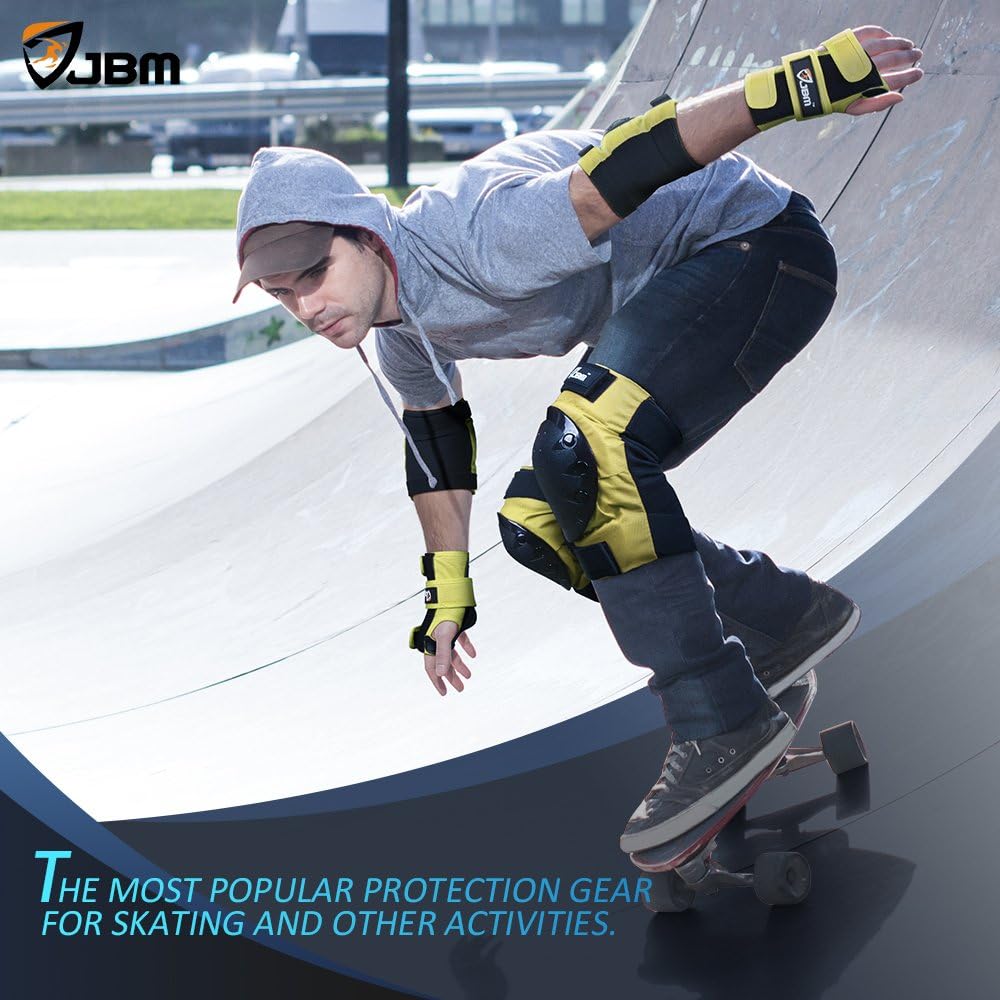 JBM Adult & Kids Knee Pads Elbow Pads and Wrist Guards for Inline Skating, Roller Skating, Skateboarding, Scootering