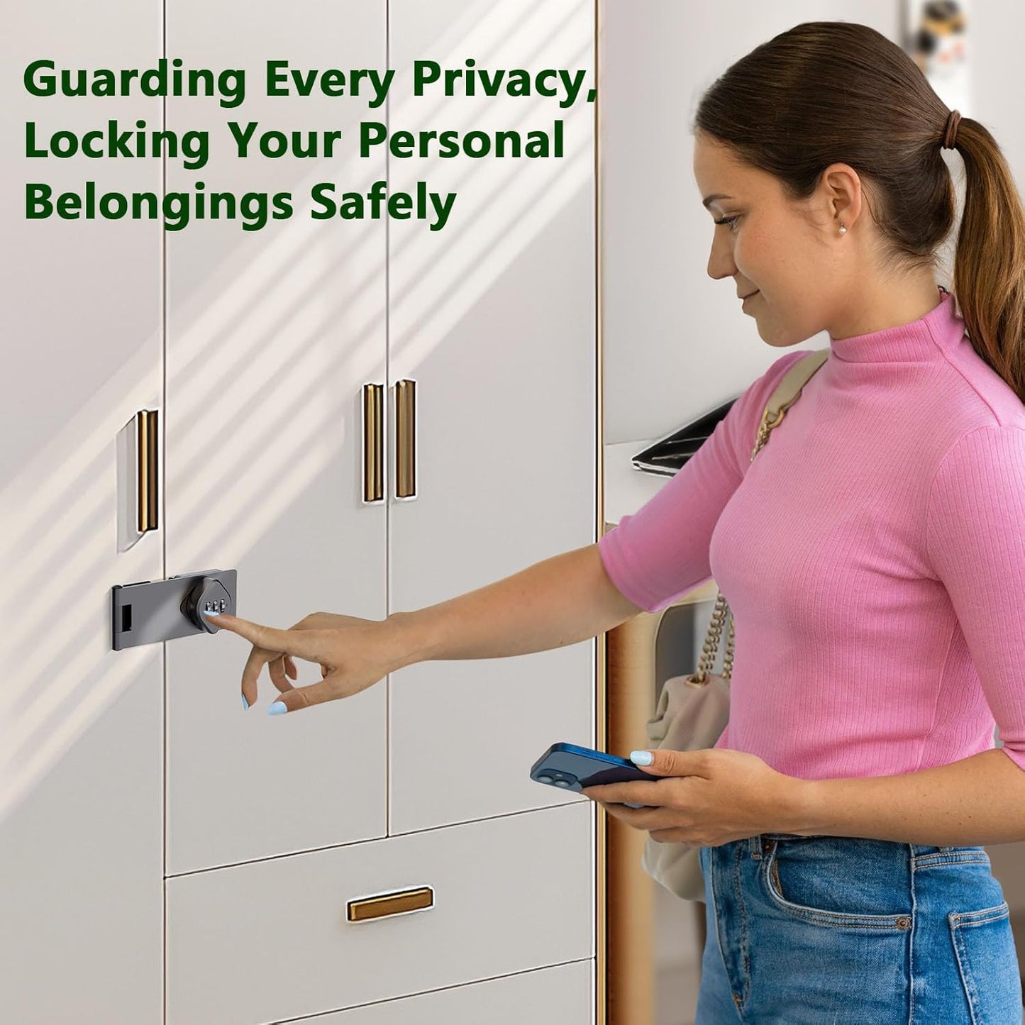 Cabinet Password Hasp Lock, 3-Digit Cabinet with Combination Lock, Sliding Barn Door Latch for Small Doors, Cabinets, Bathroom, Refrigerator, Garden (1, Gray)