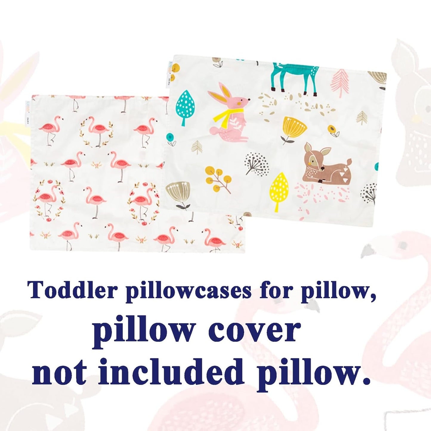 ALVABABY Toddler Pillowcases 2 Pack Organic Cotton Kids Pillow Cover Fit 13"x 18" or 12"x16" Envelope for Girl Boy Sleepy Travel