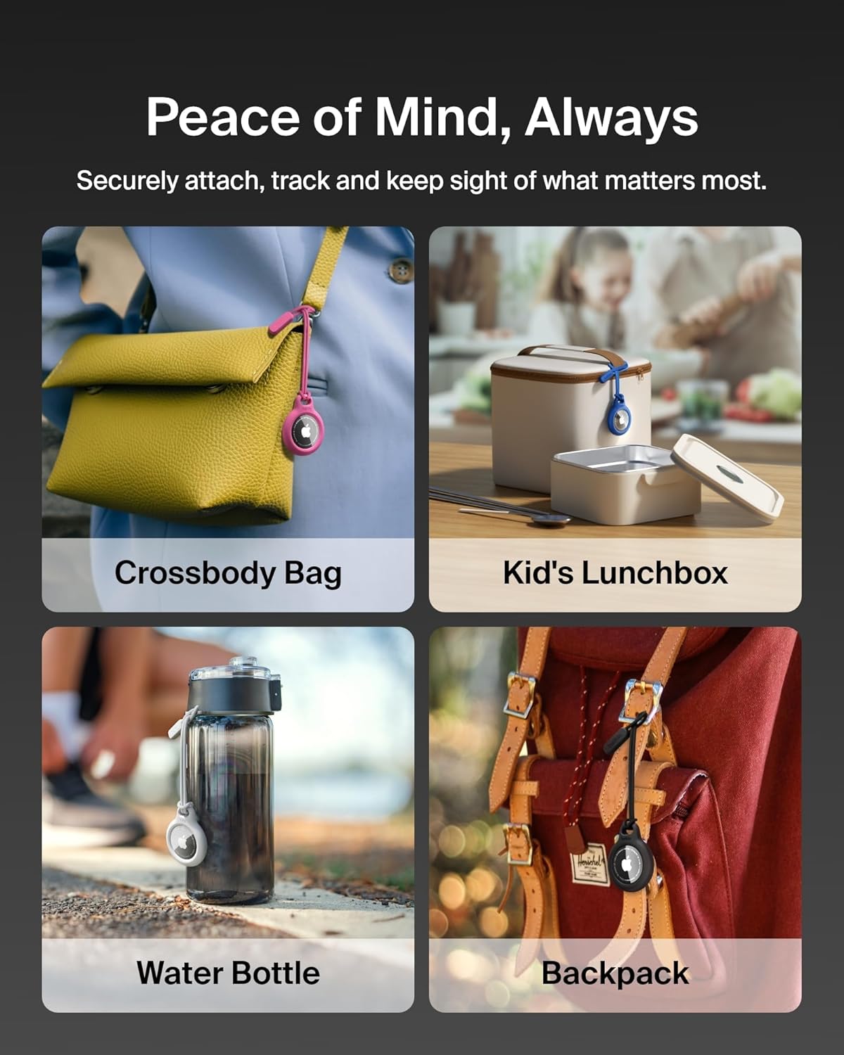 Belkin Apple Airtag Secure Holder With Strap - Apple Air Tag Keychain - Airtag Holder With Strap For Key Ring - Airtag Keychain Accessories - Scratch Resistant Airtag Case With Raised Edges - Pink