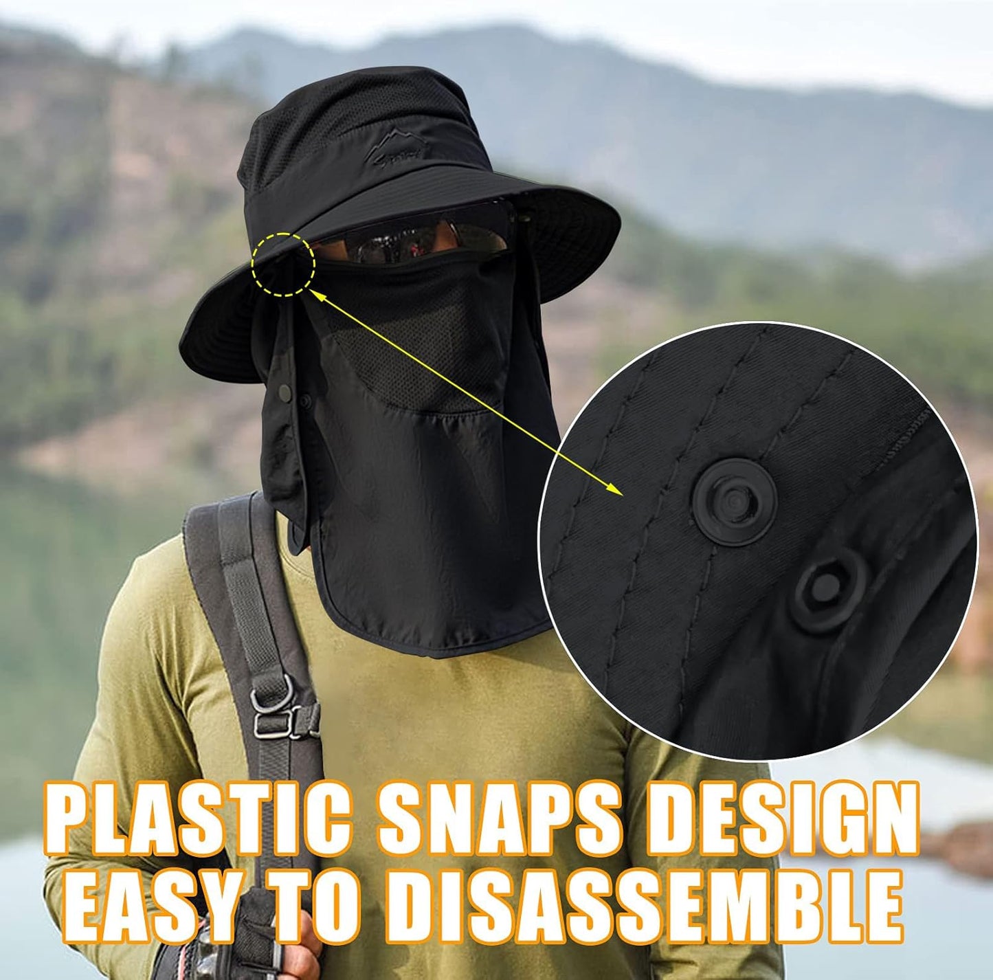 Sun Hats for Men Women Fishing Hat UPF 50+ Breathable Wide Brim Summer UV Protection Hat