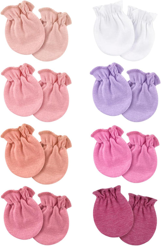Newborn Baby Mittens No Scratch Cotton Elastic Wrist Gloves Infant Toddler Mittens for Baby Boy Girl 0-6 Months