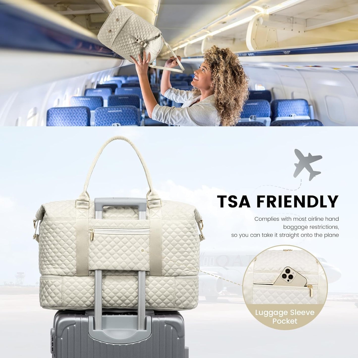 LOVEVOOK Travel Duffle Bag,Weekender Bags for Women with Shoe Compartment，Carry on Overnight Bag with Toiletry Bag,Gym Duffel Bag with Wet Pocket, Hospital Bags for Labor and Delivery