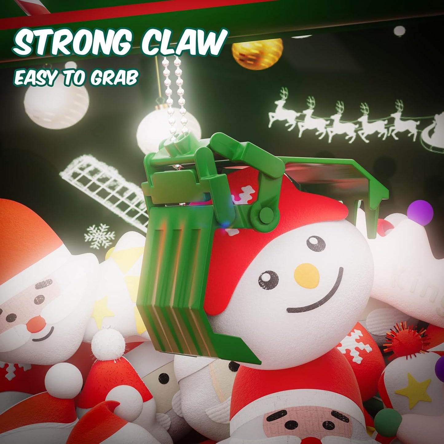 Christmas Claw Machine for Kids, Holiday Toys for Girls Age 6+, Mini Arcade Game Vending Machine with Plush Toys and Candy Dispenser, Festive Claw Game Machine, for Girls