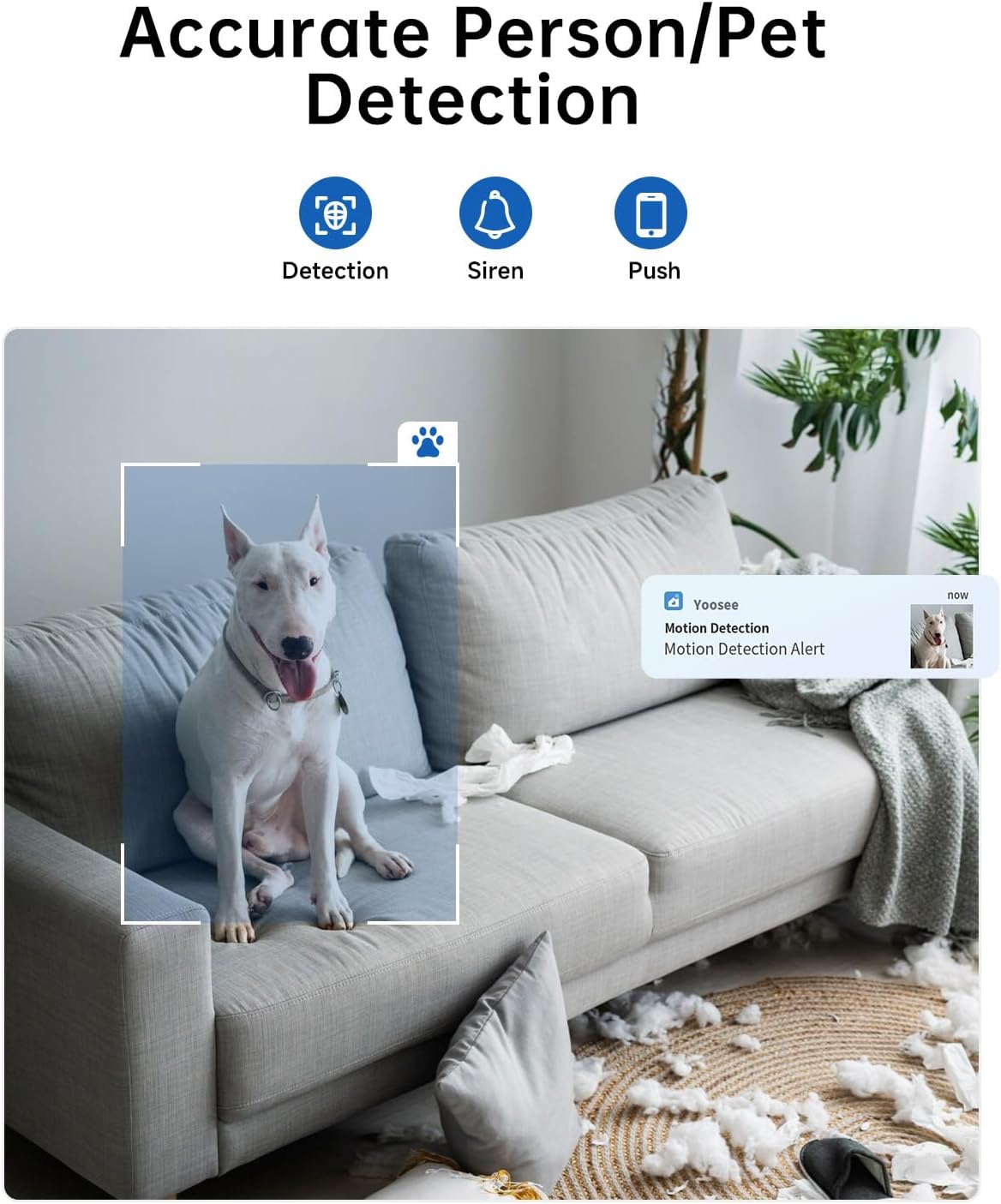 [5G & 2.4G] 2K Pan/Tilt Security Cameras for Home Security Indoor, AI Voice Change for 2-Way Talk, Motion Detection, 24/7 SD Recording/Cloud Storage, Baby Monitor/dog/Pet Camera with Phone App