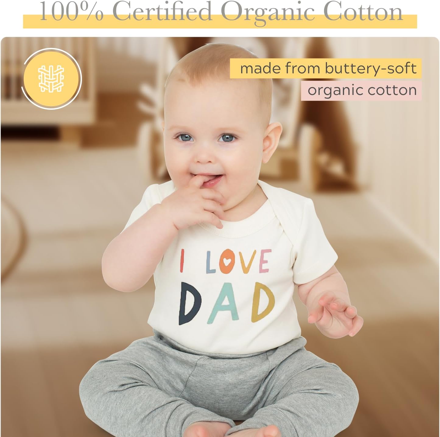 Finn + Emma Organic Cotton Graphic Baby Onesie - Gender Neutral Bodysuits for Babies 0-12 Months in Multiple Sizes and Styles