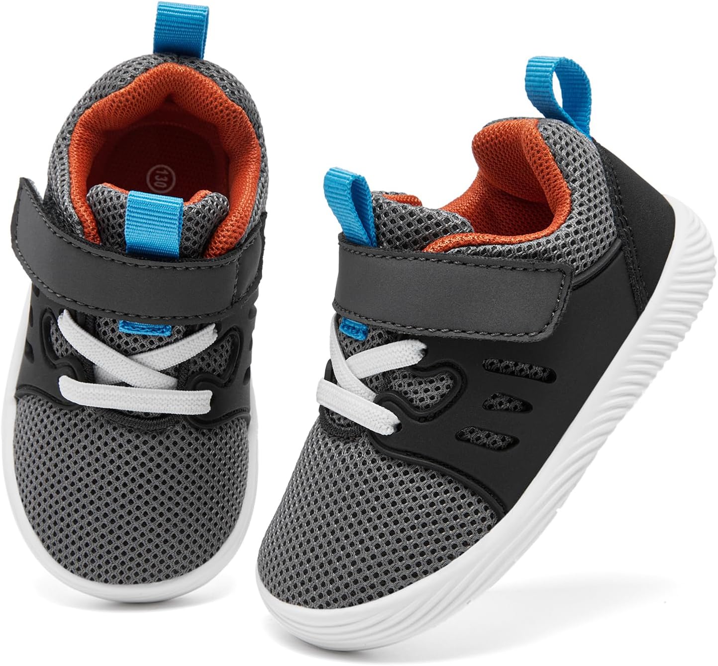 MORENDL Toddler Sneakers Baby Boys & Girls Barefoot Shoes Lightweight Breathable Walking Running Tennis Athletic Sport Shoes