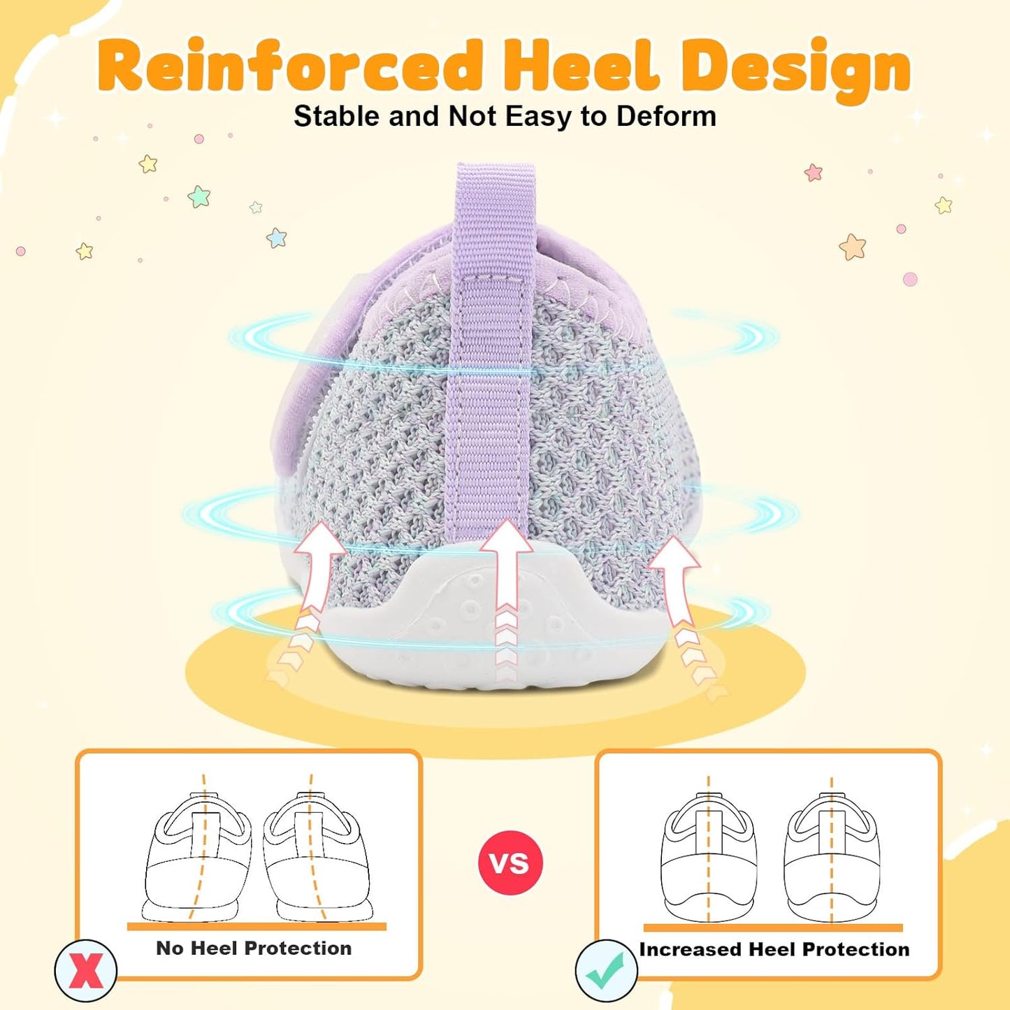 FEETCITY Baby First Walking Shoes Wide Baby Shoes Infant Sneakers Newborn Crib Shoe Barefoot Lightweight Slip On Shoe