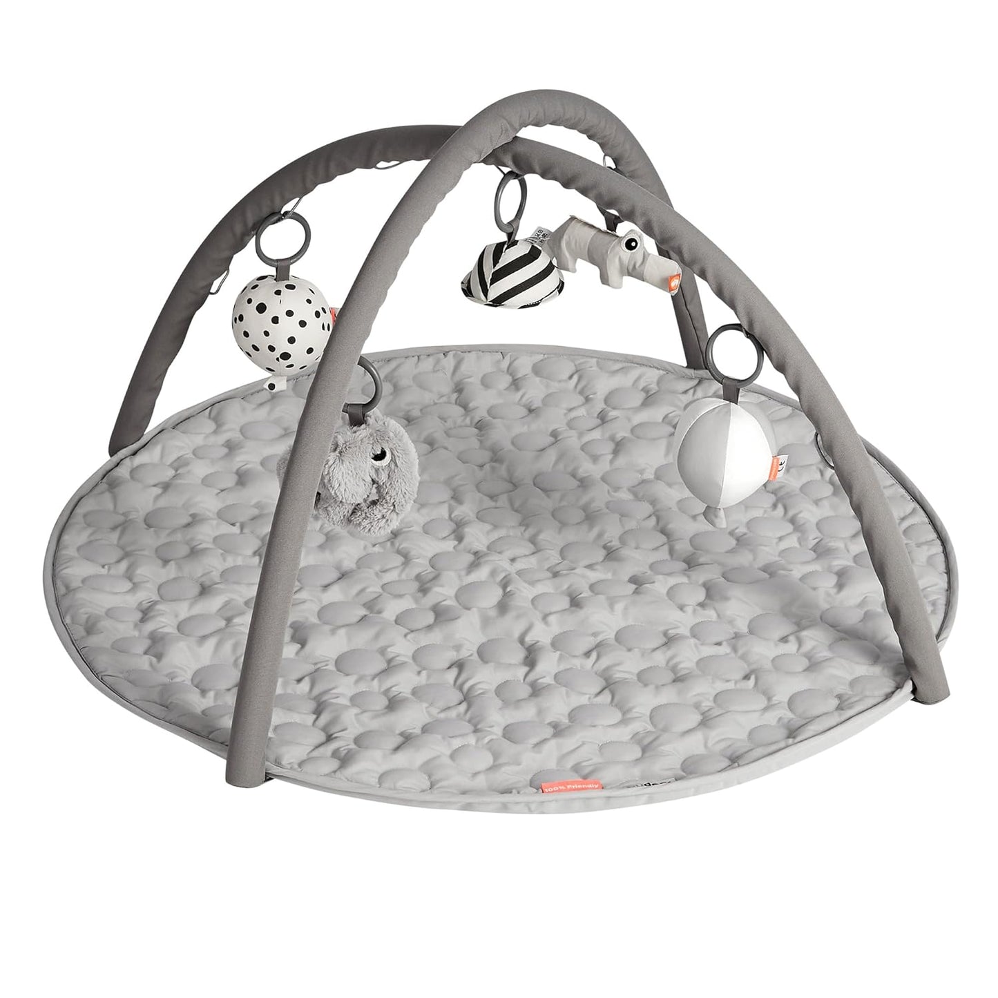Done by Deer Activity Play Mat Deer Friends Grey - Baby Play Mat with 5 Toys for Sensory Stimulation and Early Development - Hang The Toys in 13 Different Positions on The Arches