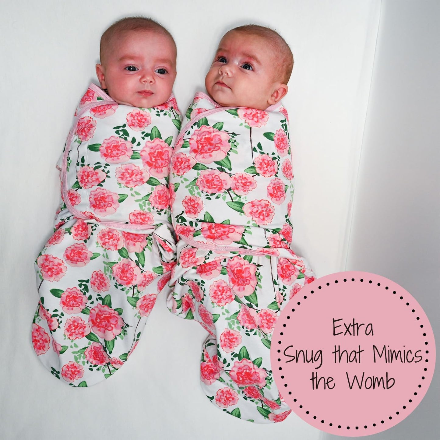 LollyBanks Swaddles 100% Organic Cotton Baby Girl Essentials, 3-6 Months Newborn Girl Swaddles, Swaddle with Easy Change Zipper, Swaddle Sack for Baby Girl (Peony Print)