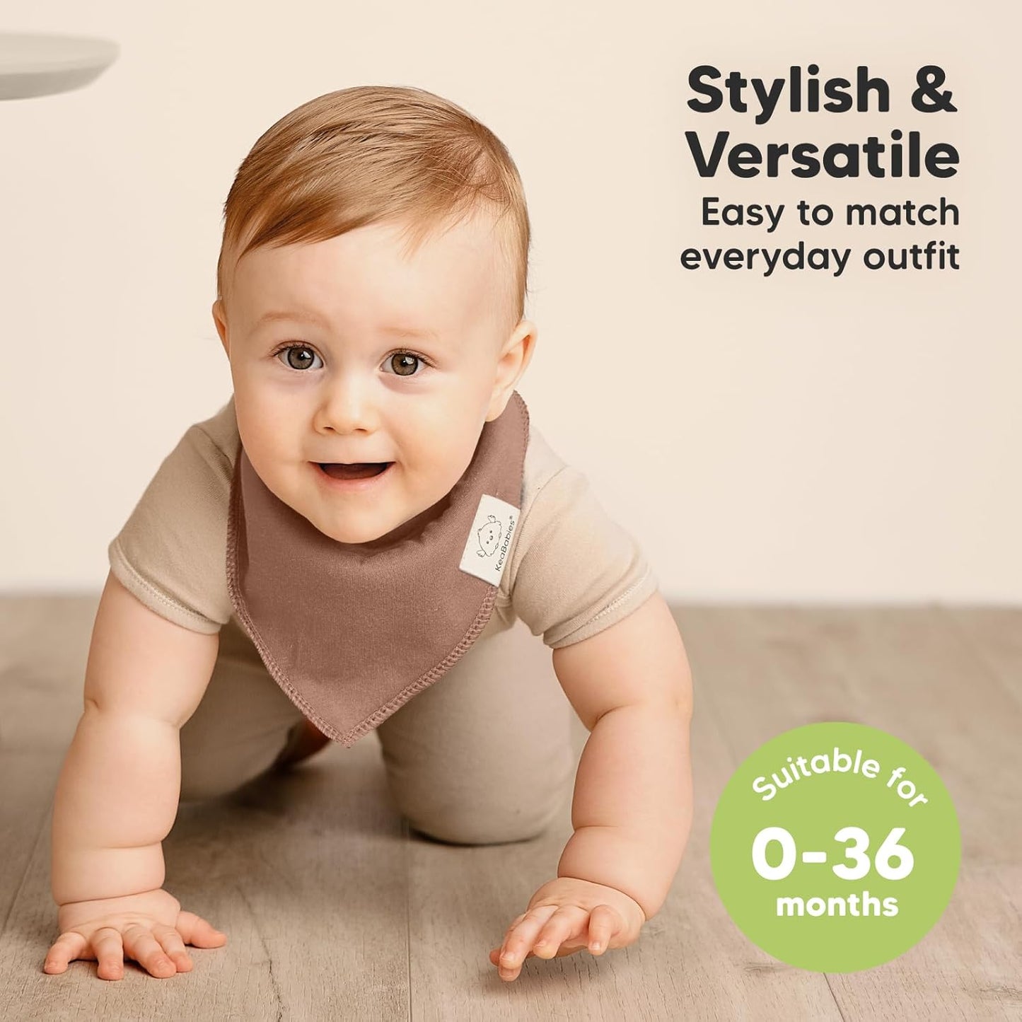 8-Pack Organic Baby Bandana Bibs for Girls - Super Absorbent Triangle Baby Bibs for Drooling and Teething Infant, 100% Cotton Extra Soft for Newborn, Infant 0-36 Months (Mauve)