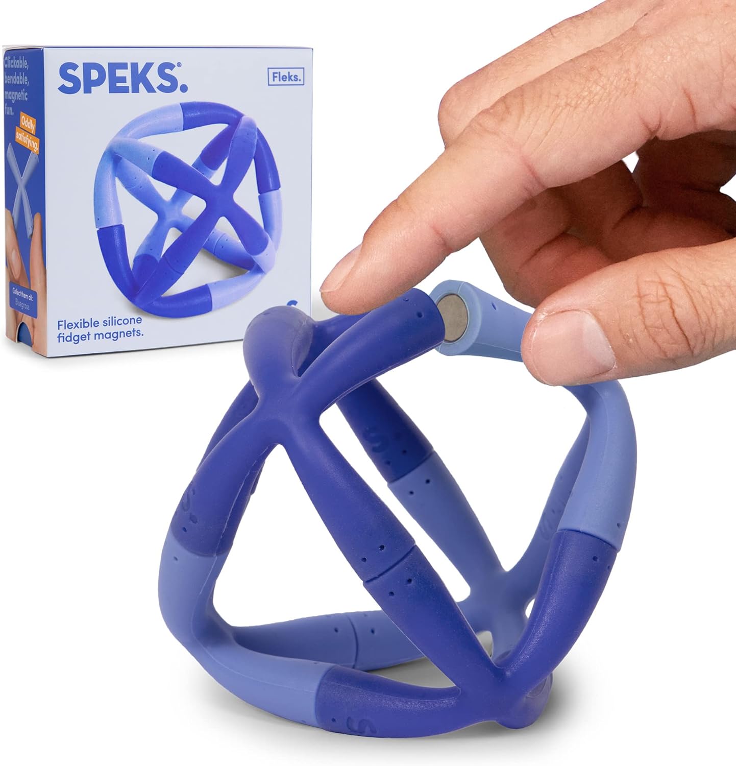 Speks Fleks Silicone 6-Piece Building Set - Bluegrass - Fun Desk Toy for Adults