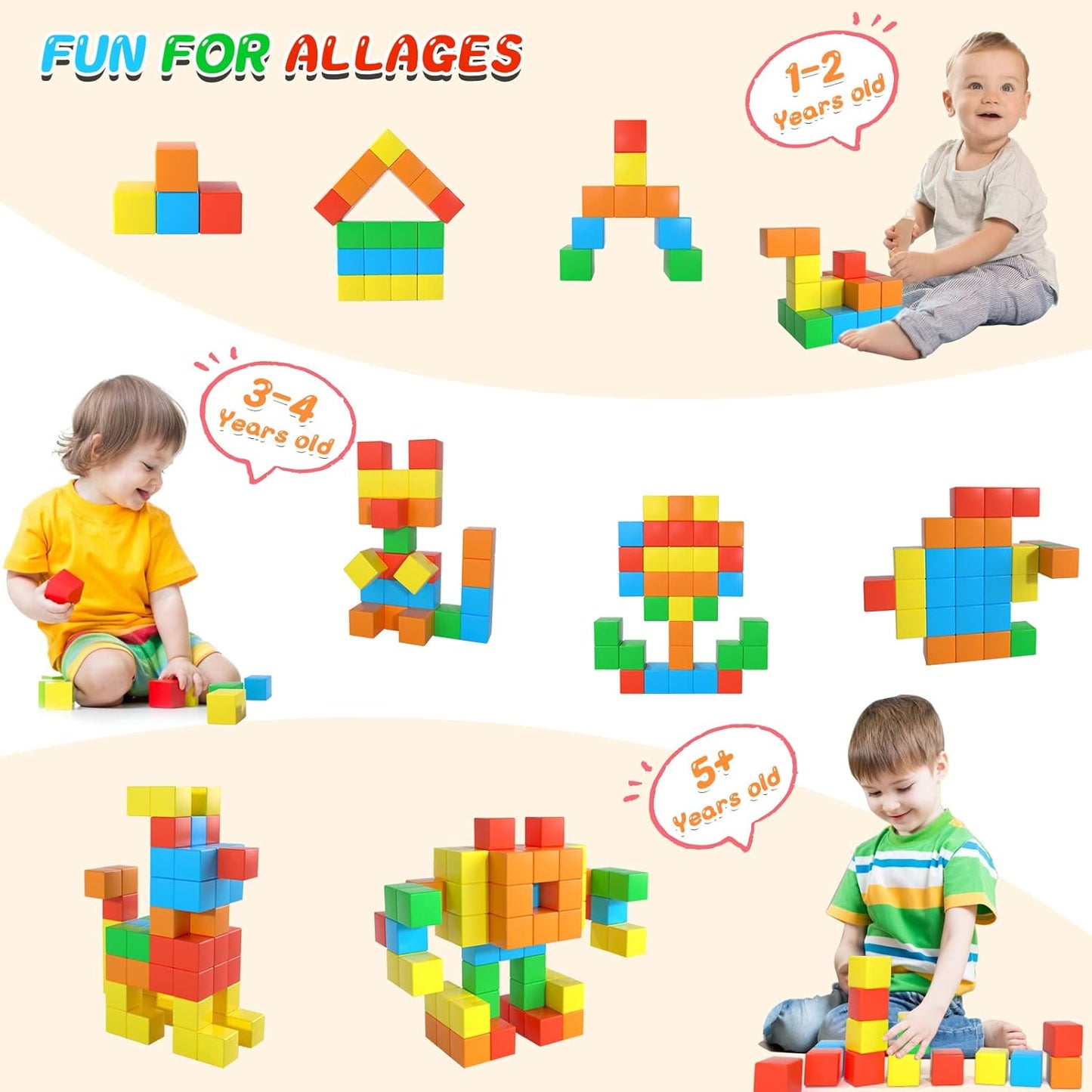 Magnetic Blocks,1.41 inch Large Building Blocks for Kids Ages 3-5 4-8 Sensory Magnetic Cubs for Kids 1-3 Preschool Educational Gifts Toys for Toddlers 3 4 5 6 7 8 Year Old Boys Girls 28PCS