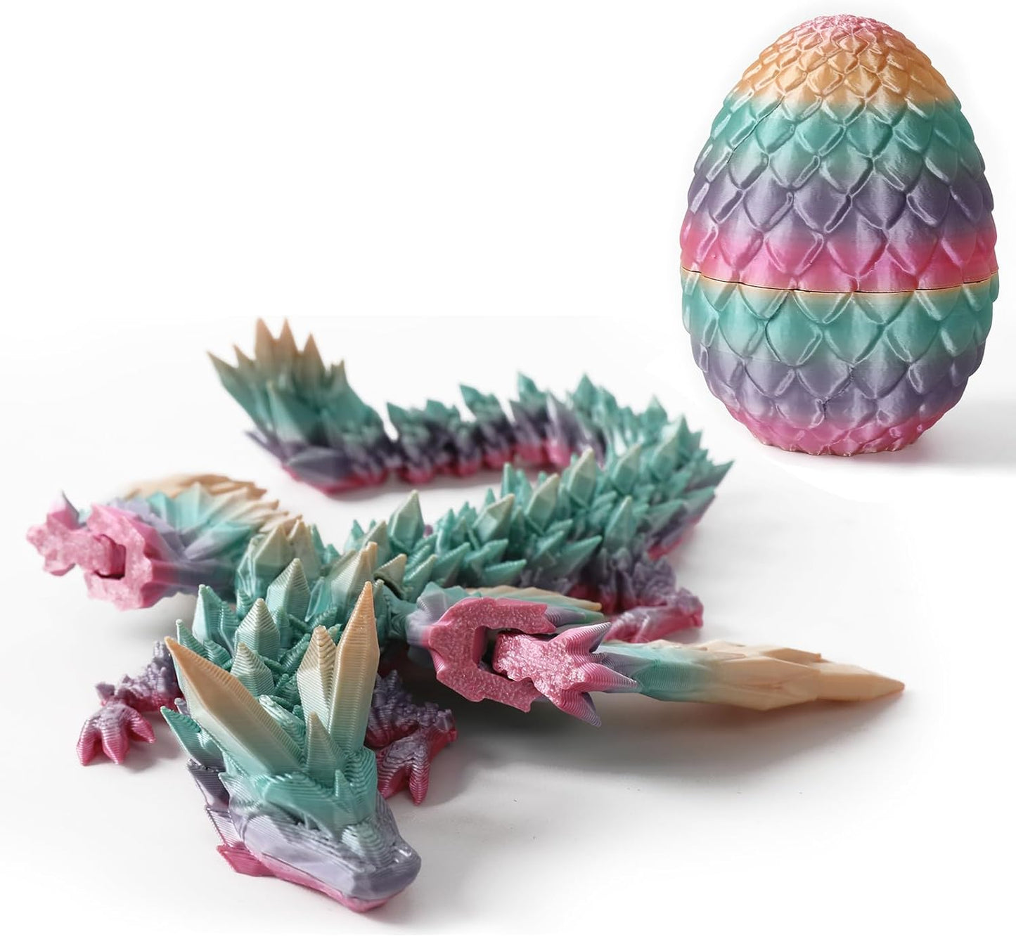 3D Printed Dragon Egg,Mystery Crystal Dragon Fidget Toys,Articulated Dragon,Home Desk Decor Easter Surprise Dinosaur Eggs,Adults Fidget Toys for Autism/ADHD