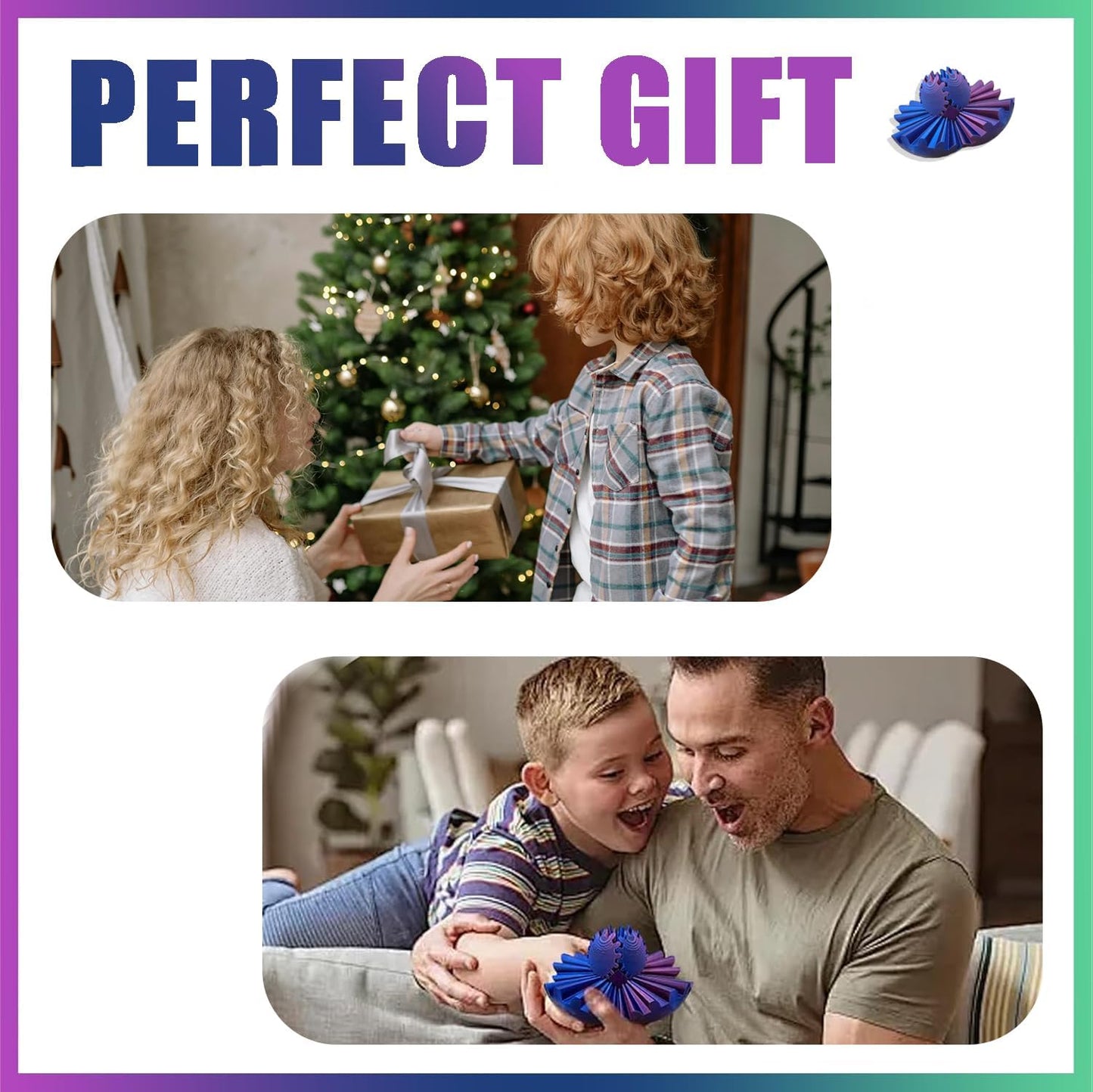 Gear Ball - 3D Printed Gear Ball Spin Ball or Cube Fidget Toy,GearSphere Fidget Toys,The Steampunk Whirling Wonder Fidget Ball Toy,Ideal for Stress and Anxiety Relaxin Desk Toy