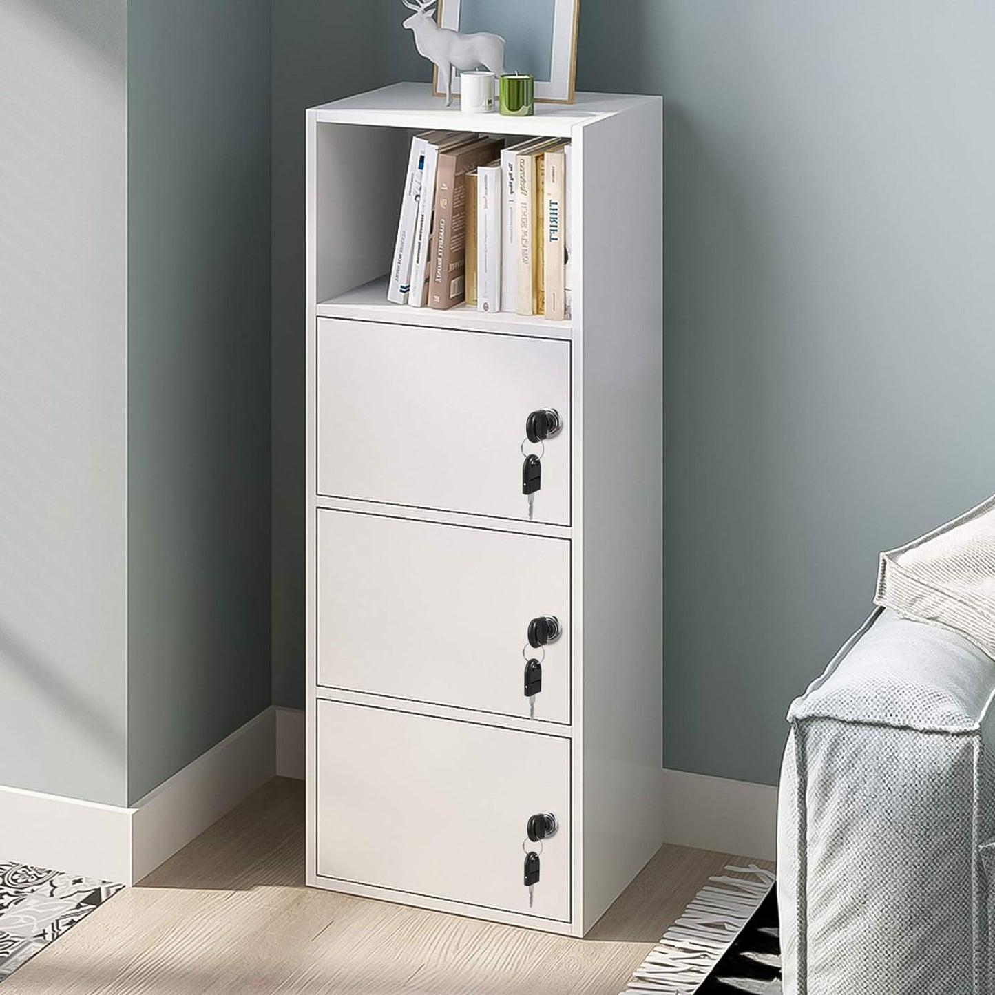 Tanice 4 Pack Furniture Security Lock Zinc Alloy Cylinder Cupboard Drawer Lock with 8 Keys for Door Cabinet Mailbox Drawer Cupboard Household Office