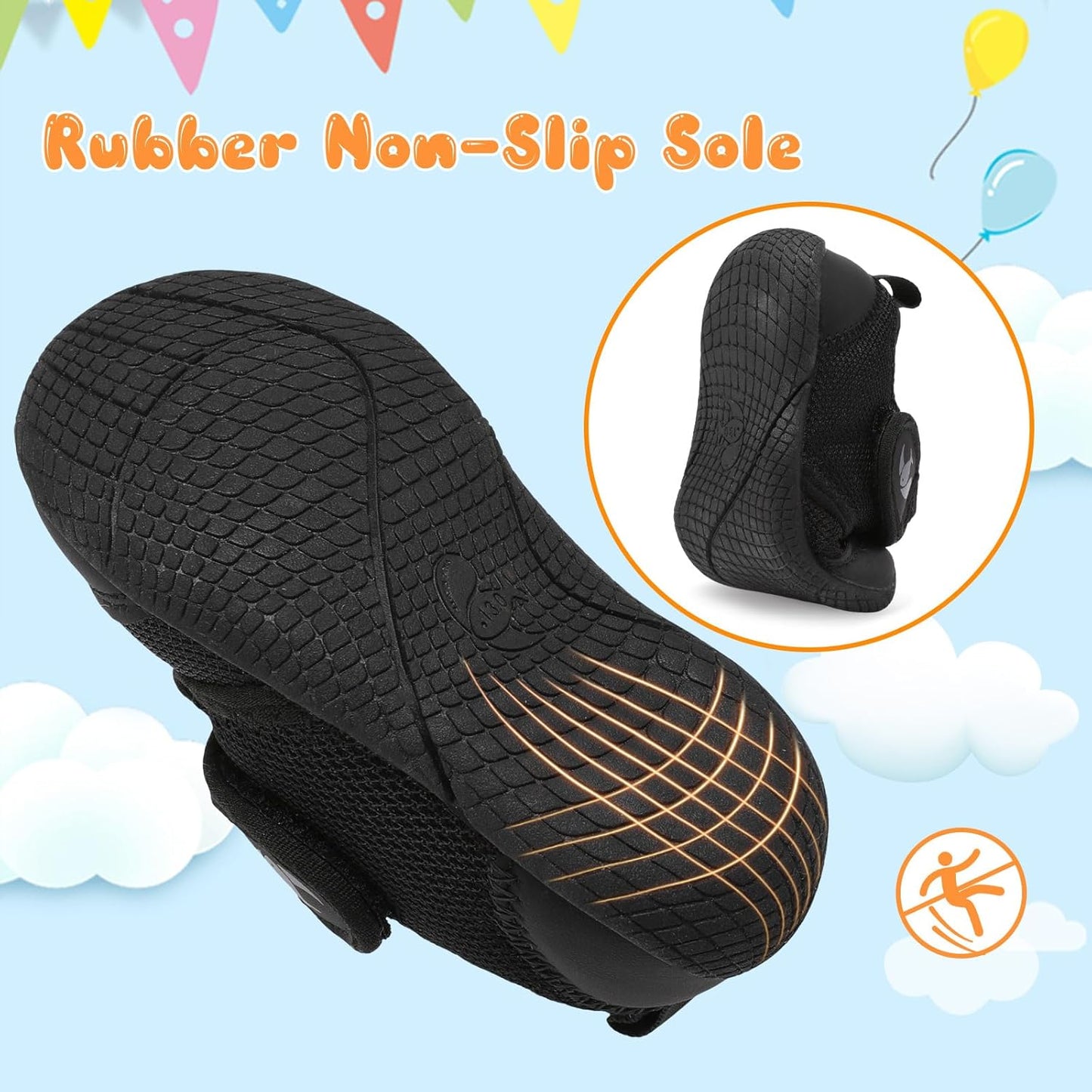 FEETCITY Baby First Walking Shoes Boys Girls Infant Sneakers Crib Shoes Breathable Lightweight Slip On Shoes