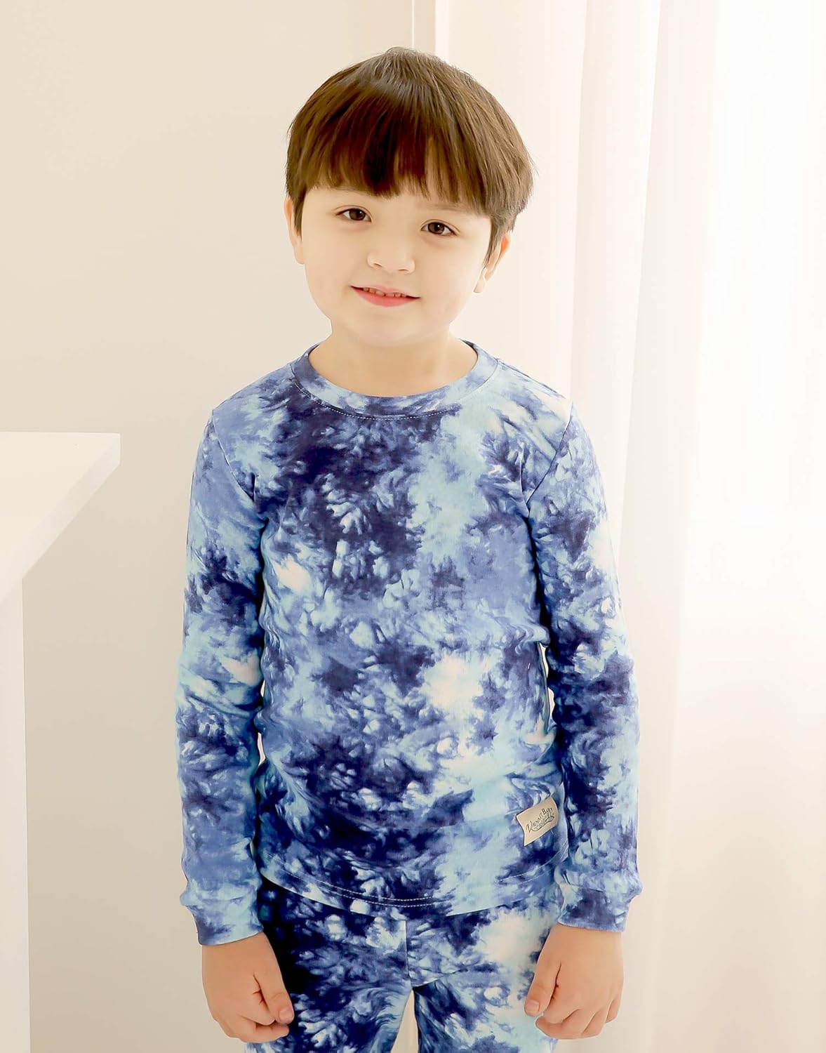 VAENAIT BABY 12M-12Y Toddler Kids Boys Girls 100% Cotton Marbling Tiedye Sung Fit Sleepwear Pajamas 2pcs Pjs Set