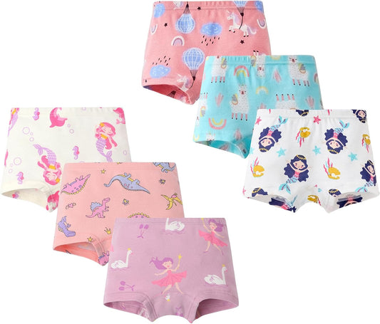 CHUNG Toddler Little Girls Kids Briefs Panties Soft Cotton Boyshort Underwear Pack Big Girl Daily Cute Pattern