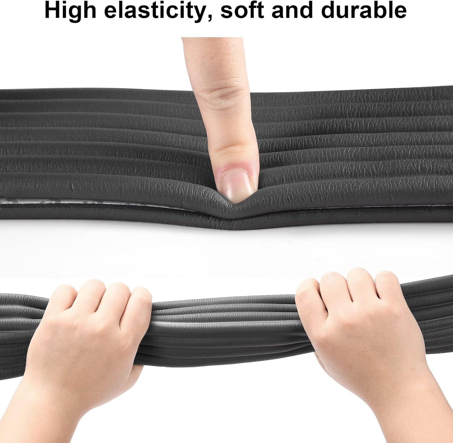 Upgrade Baby Proofing Edge Guards 6.6 ft Protector with 3M Adhesive Double Sided Tape,Extra-Wide Soft NBR Rubber Foam Padding,Furniture Safety Corner Edge Bumper Guard-Black