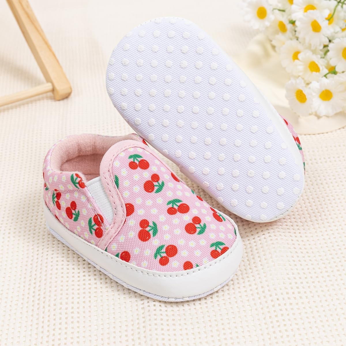 Morbido Infant Baby Boys Girls Canvas Sneaker Toddler Slip On Anti Skid Newborn First Walkers Candy Shoes for 0-18 Months