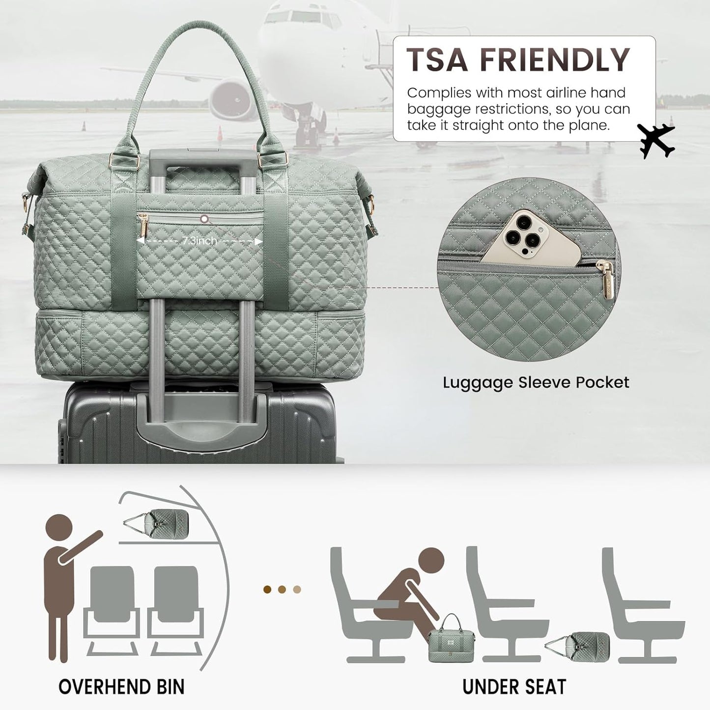 LOVEVOOK Travel Duffle Bag,Weekender Bags for Women with Shoe Compartment，Carry on Overnight Bag with Toiletry Bag,Gym Duffel Bag with Wet Pocket, Hospital Bags for Labor and Delivery