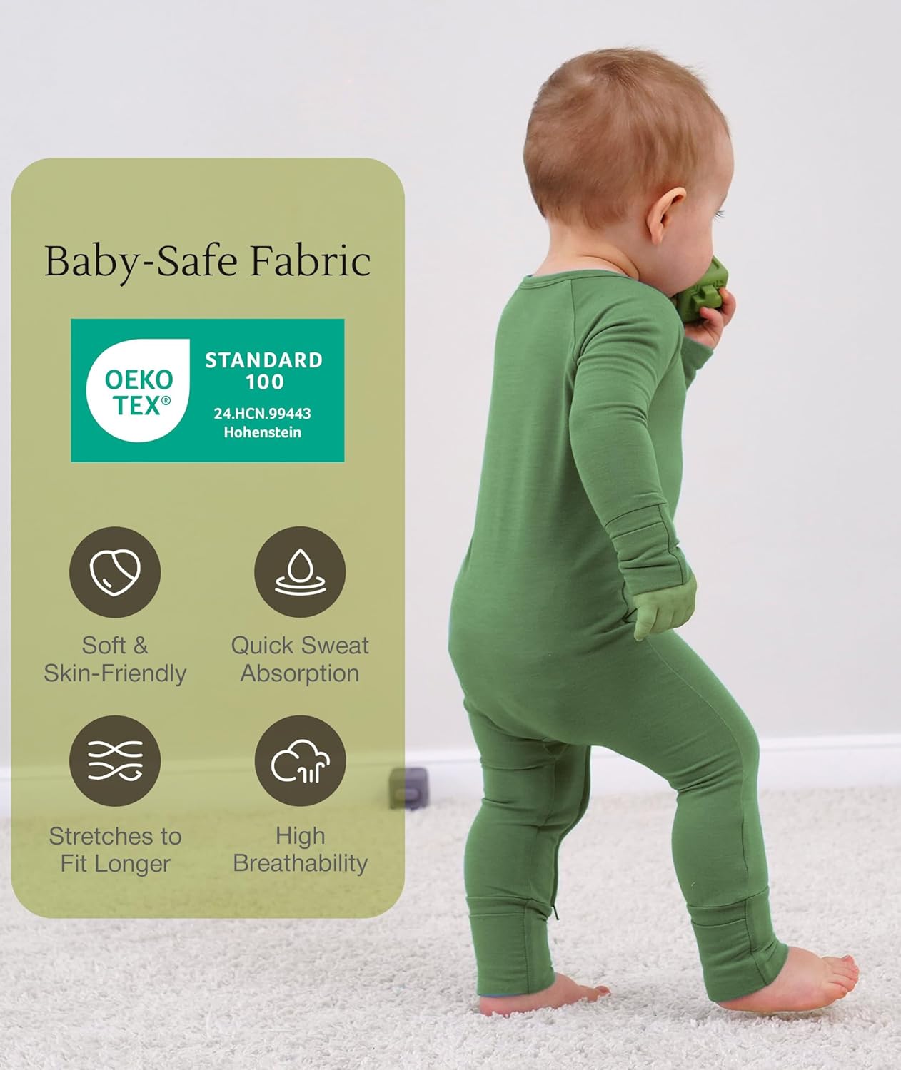 Baby One-Piece Romper Footless Bamboo Viscose Pajamas Sleepers for Baby Boys and Girls