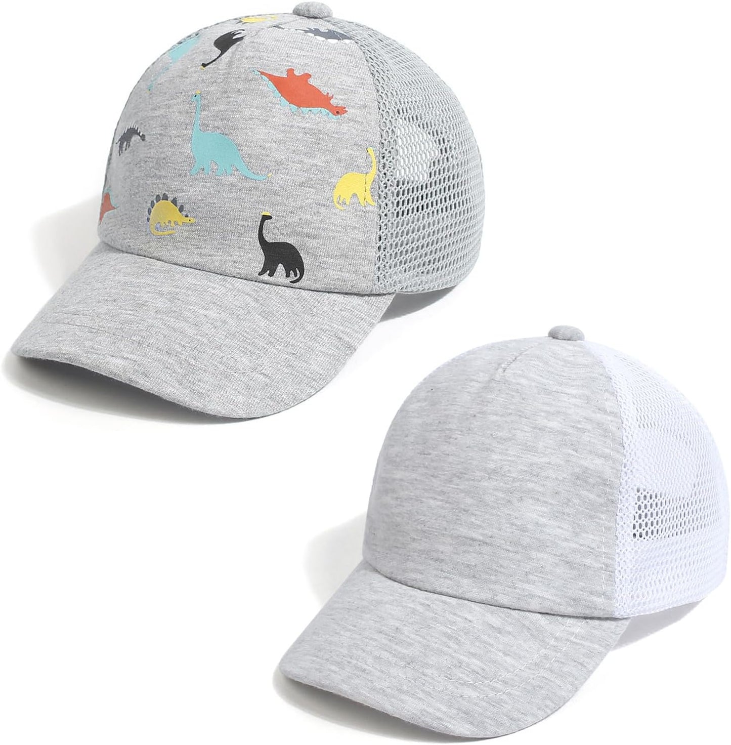 Duoyeree Toddler Baseball Cap Baby Cap Sun hat Print Dinosaur Pattern and Solid Color hat Kids boy Girl Age 0-8t