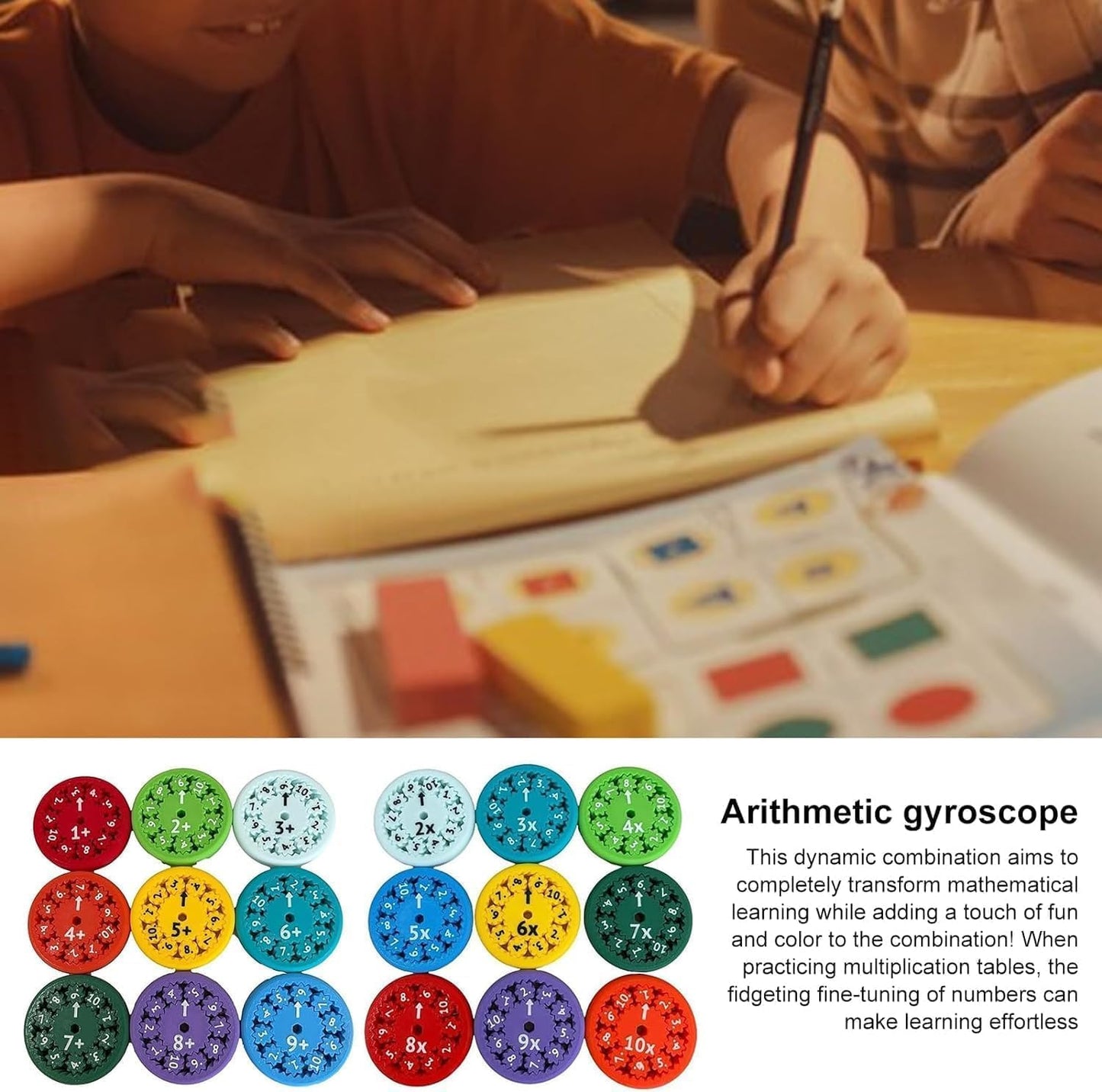 Math Fidget Spinner,Educational Math Fact Fidget Spinners,Math Fact Fidget Spinners,Math Multiplication Fidget Spinner, Math Fidget Toy Add,Subtract,Multiply and Divide (Add&Subtract 9pcs)