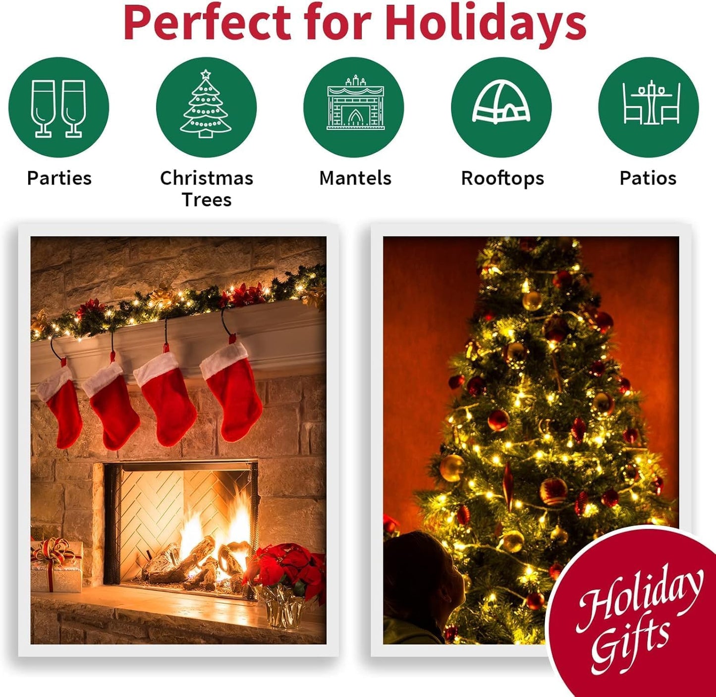 33ft Christmas Decorative Mini Lights, 100 LED Transparent Wire Fairy Starry String Lights Plug in, 11 Lighting Modes, for Indoor Outdoor Xmas Tree Wedding Party Decoration (Warm White)