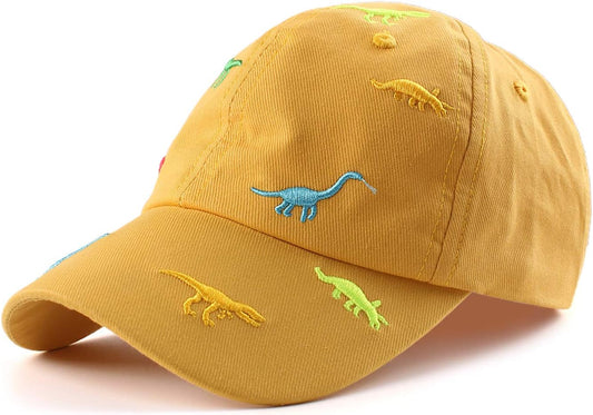 JANGANNSA Dinosaur Boys Girls Caps Embroidery Baby Baseball Caps Cotton Infant Toddler Kids Hat Spring Summer Autumn 2-6Y