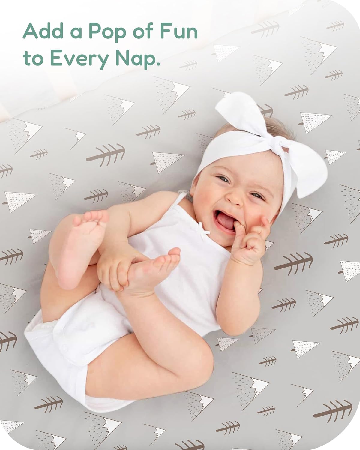 Baby Crib Sheets Boy Girl for Standard Crib Mattress - Grey Woodland Animal Print, Soft and Cozy, Snug Fit for 28''x52''x9'' Extra Deep Pocket