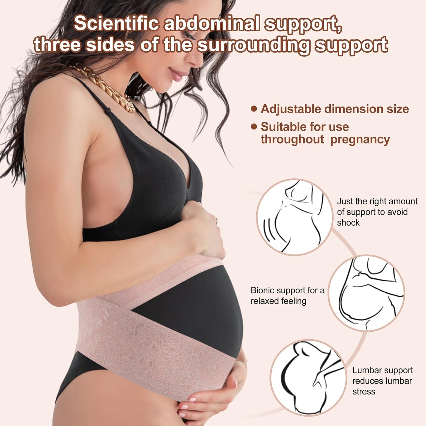 Pregnancy Belly Band for Pregnant Women, Breathable Maternity Belt, Adjustable Pregnancy Belly Support Band