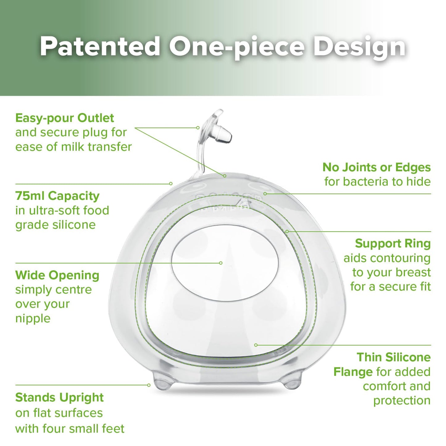 haakaa Ladybug Silicone Breast Milk Collector - Breast Shells Nursing Cup for Breastfeeding, Protect Sore Nipples, Extra-Soft and Reusable, 2.5oz/75ml, 1PC